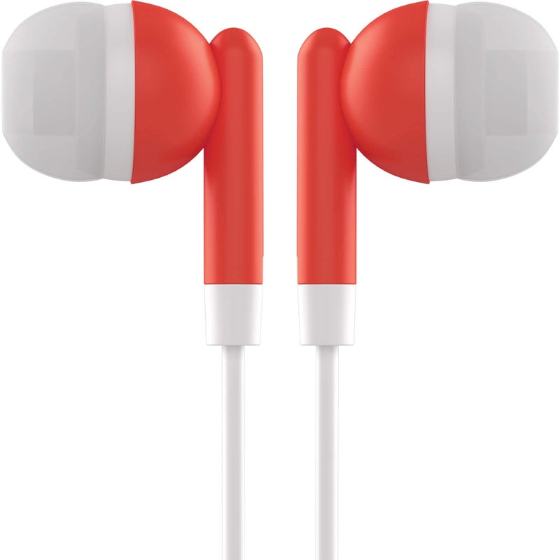 Maeline Bulk Earbuds with 3.5 mm Headphone Plug - 10 Pack - Red - Image 2